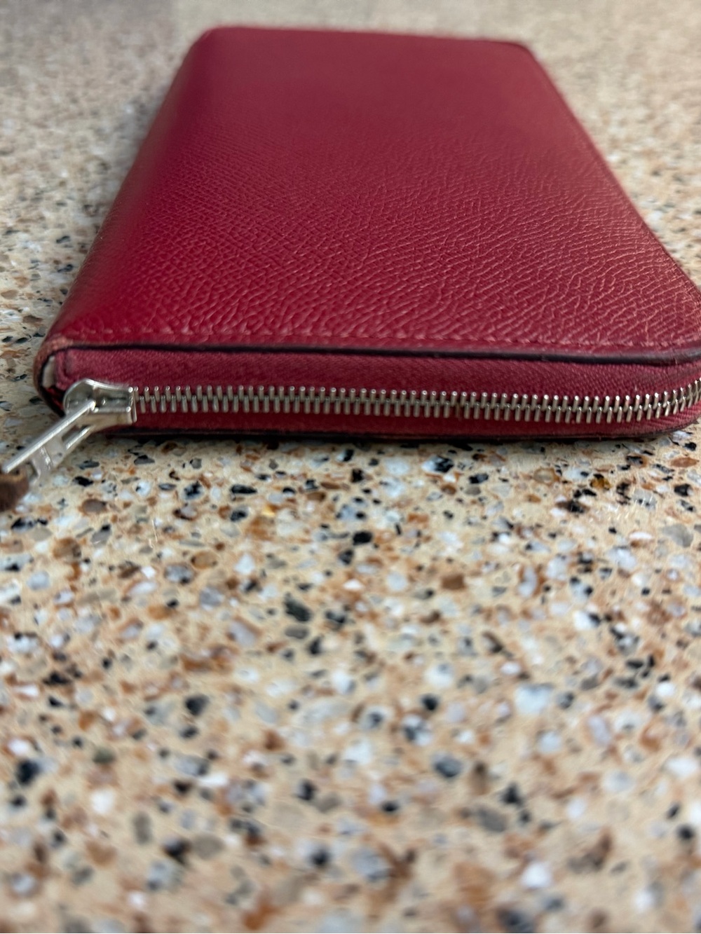 Hermes Vintage 1968 Azap Leather long zip around wallet w/ silk print - Picture 8 of 15